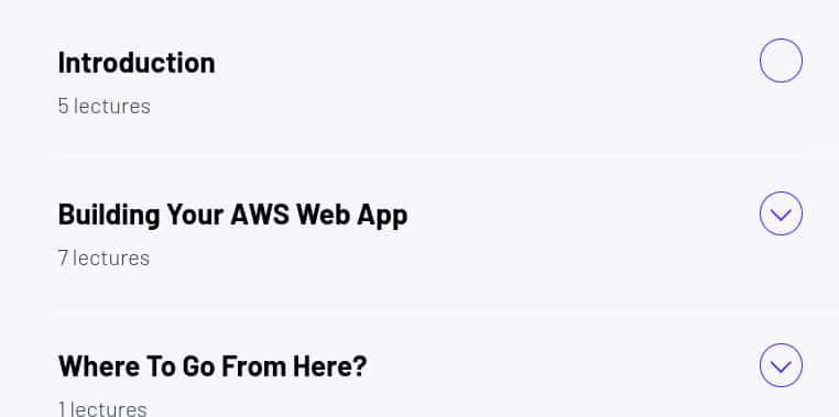 Course topics · ZeroToMastery — Build an End-to-End Web App from Scratch in AWS 2025-4