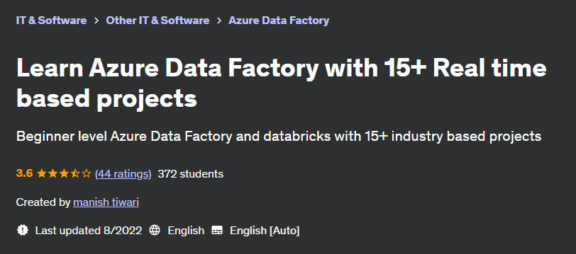 Pictures · Udemy — Learn Azure Data Factory with 15+ Real time based projects 2022-8
