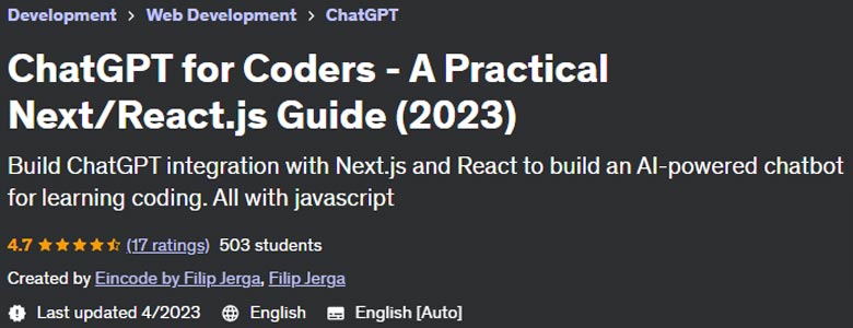 Pictures · Udemy — ChatGPT for Coders – A Practical Next/React.js Guide (2023) 2023-4