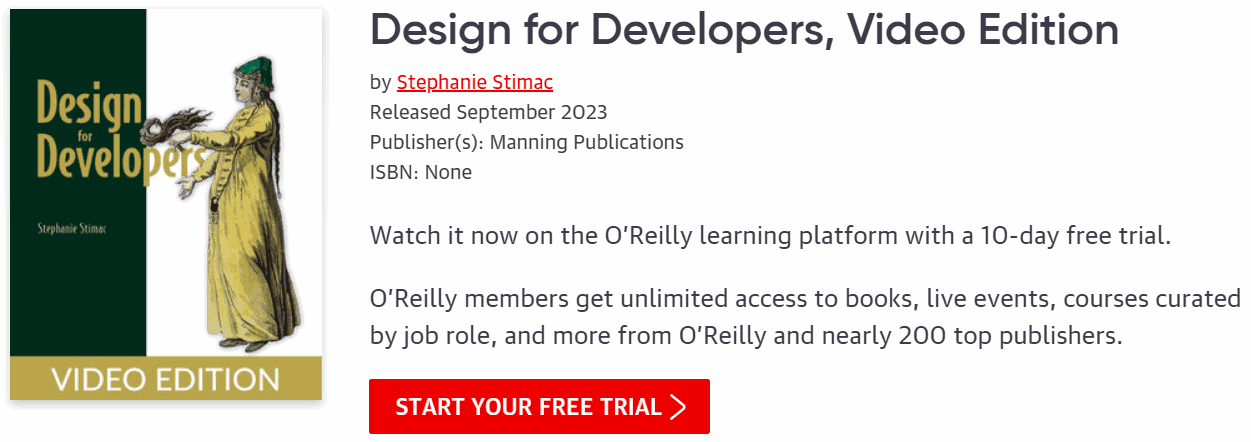 Pictures · Oreilly — Design for Developers, Video Edition 2023-9