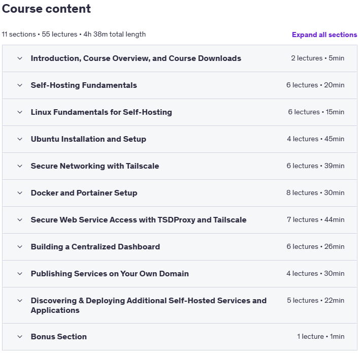 Sujets du cours · Hôtellerie avec Docker & Linux• Exécutez vos propres services 2025-6