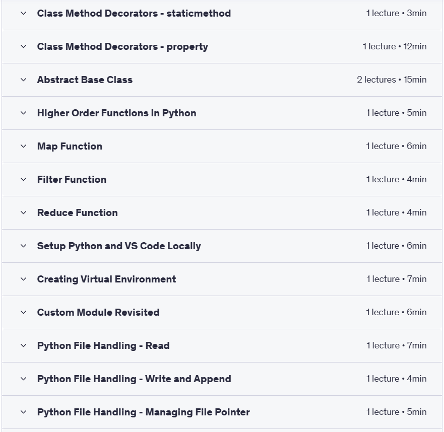 Course topics · Python Essentials: The Complete Core Language Guide 2025-2