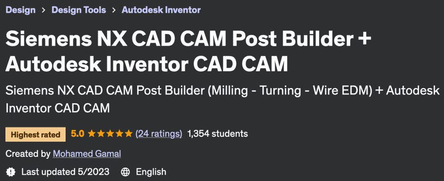 Pictures · Udemy — Siemens NX CAD CAM Post Builder + Autodesk Inventor CAD CAM 2023-1