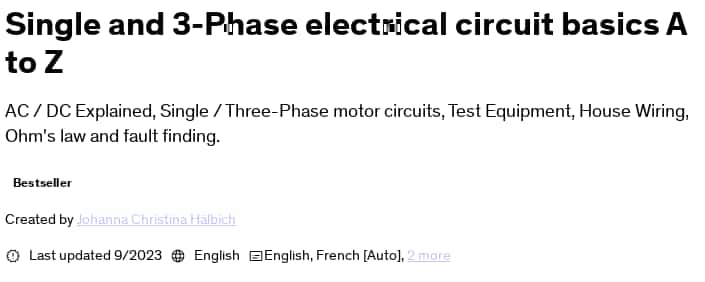 Pictures · Udemy — Single and 3-Phase electrical circuit basics A to Z 2023-9