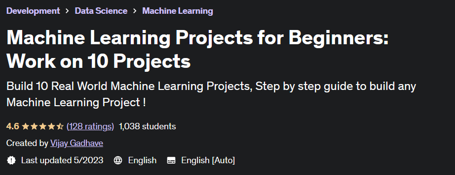 Pictures · Udemy — Machine Learning Projects for Beginners: Work on 10 Projects 2021-6