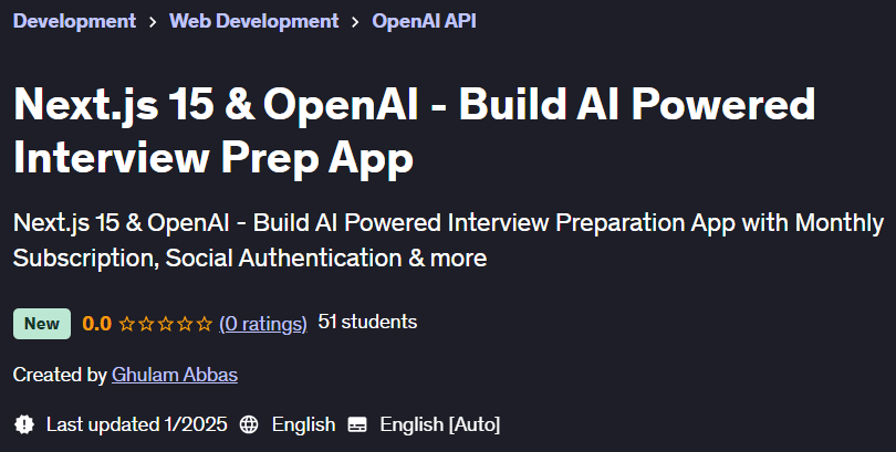 Pictures · Udemy — Next.js 15 & OpenAI – Build AI Powered Interview Prep App 2024-12