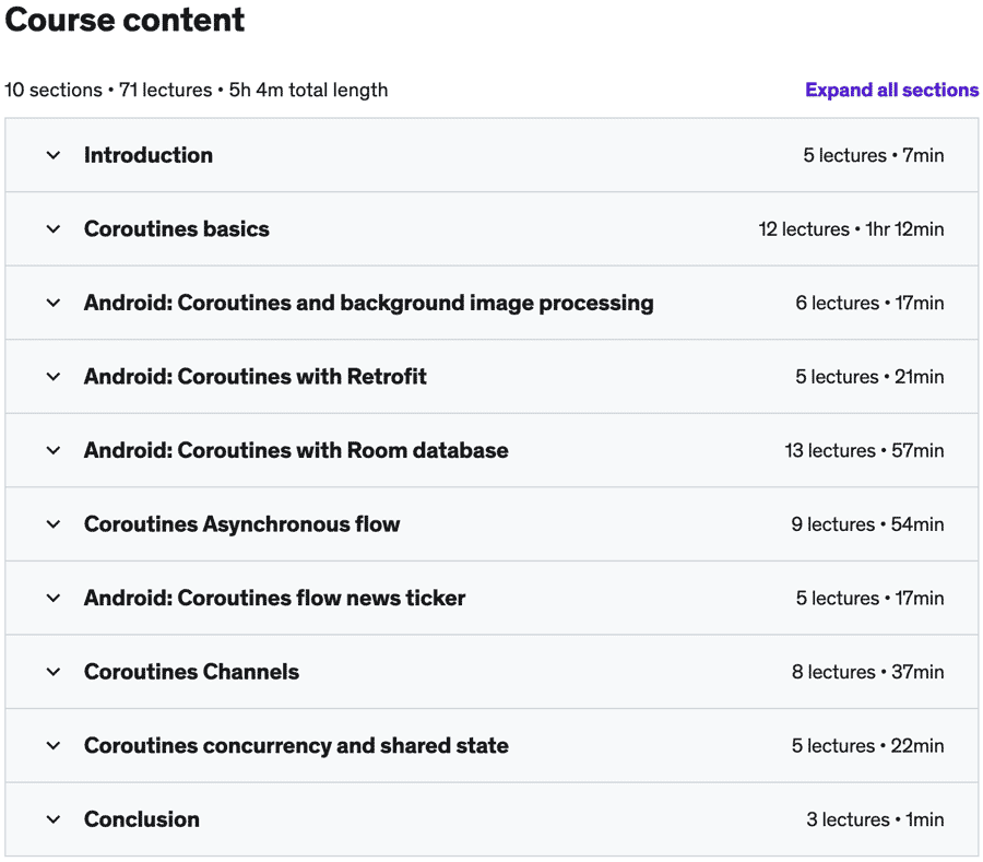 Course topics · Complete Kotlin Coroutines development course 2023 2021-10