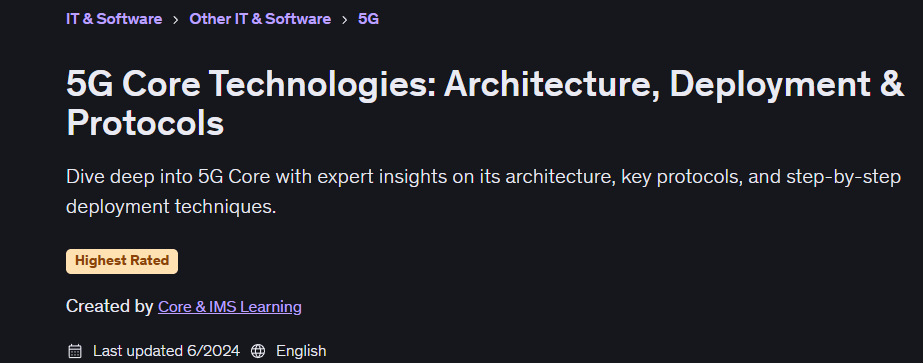 Pictures · 5G Core Technologies: Architecture, Deployment & Protocols 2024-5