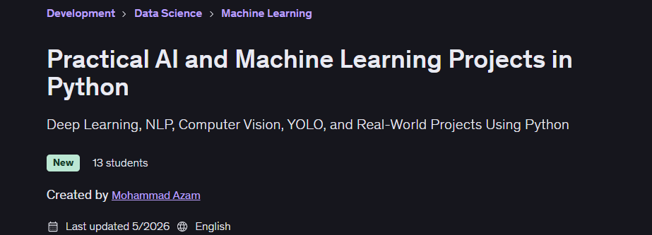 चित्र · Udemy - व्यावहारिक AI और मशीन सीखने परियोजनाओं में Python 2026-5