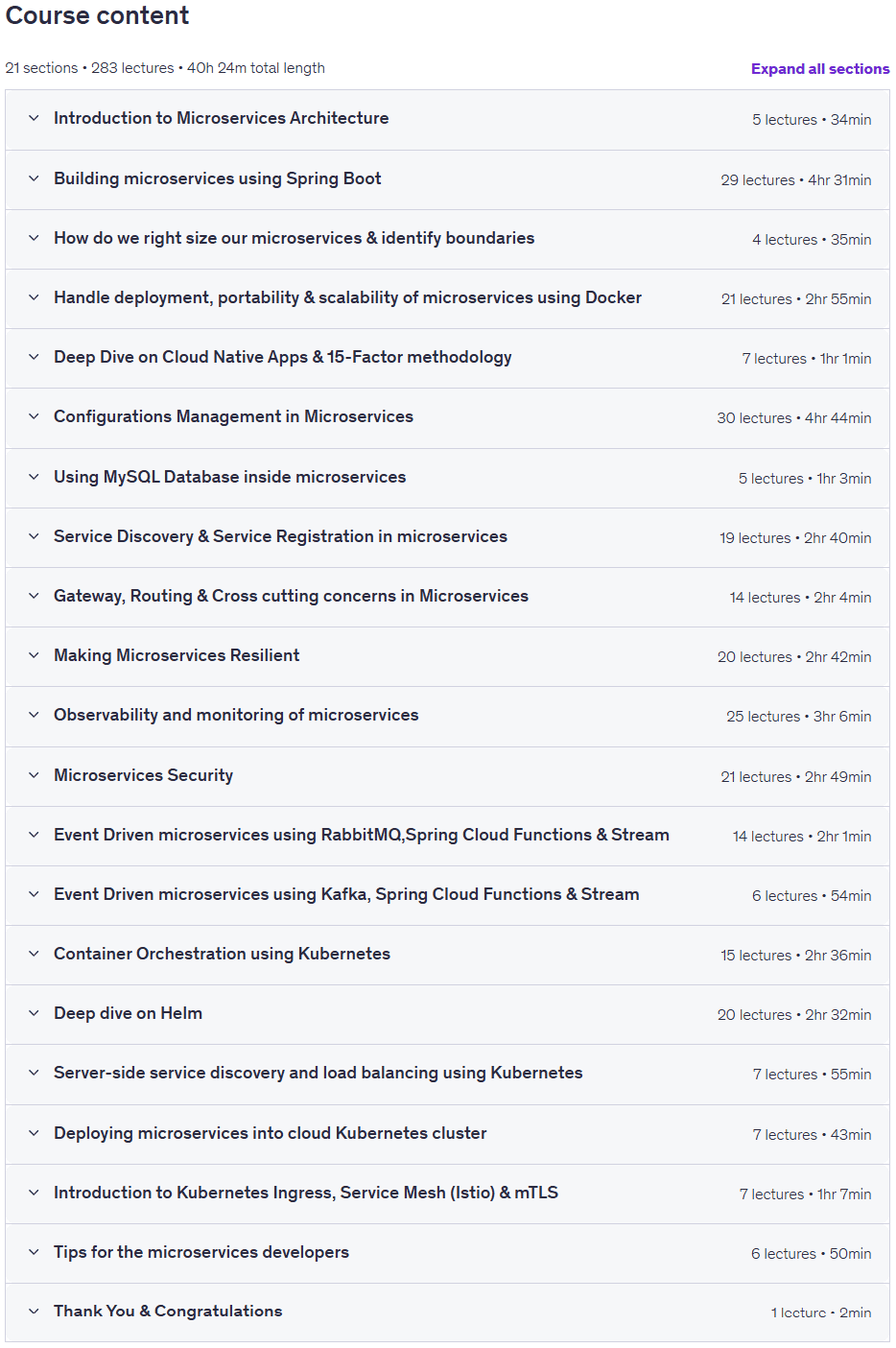 कोर्स के विषय · [नए] मास्टर माइक्रोसेवर्स के साथ SpringBoot,Docker,Kubernetes 2026-2