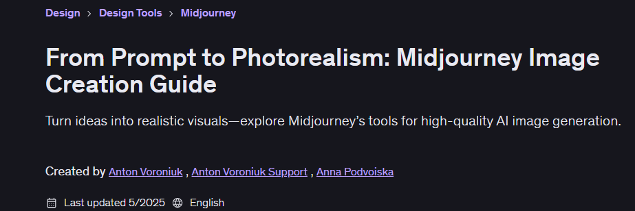 Images · D'un instant au photorealisme: Guide de création d'image Midjourney 2025-5