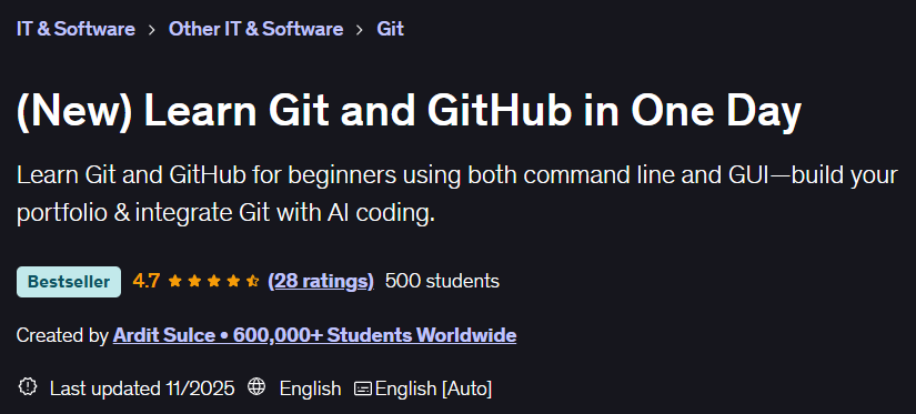 Pictures · Udemy — (New) Learn Git and GitHub in One Day 2025-11