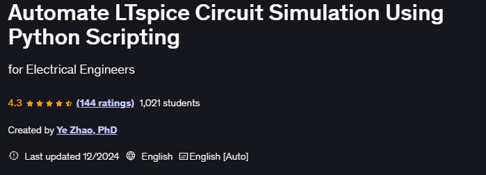 Pictures · Udemy — Automate LTspice Circuit Simulation Using Python Scripting 2024-12