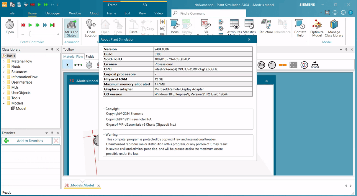 Pictures · Siemens Tecnomatix Plant Simulation 2404.0012 / Process Simulate 2402