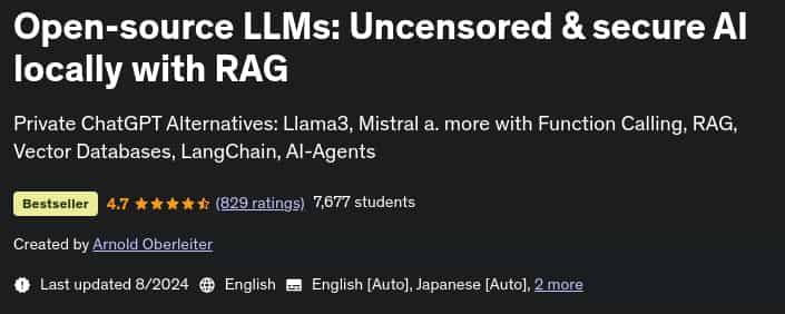 Pictures · Udemy — Open-source LLMs: Uncensored & secure AI locally with RAG 2024-8