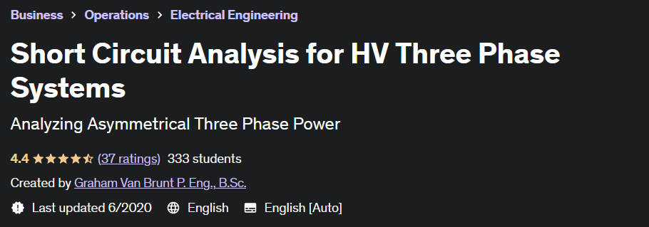 Pictures · Udemy — Short Circuit Analysis for HV Three Phase Systems 2020-6