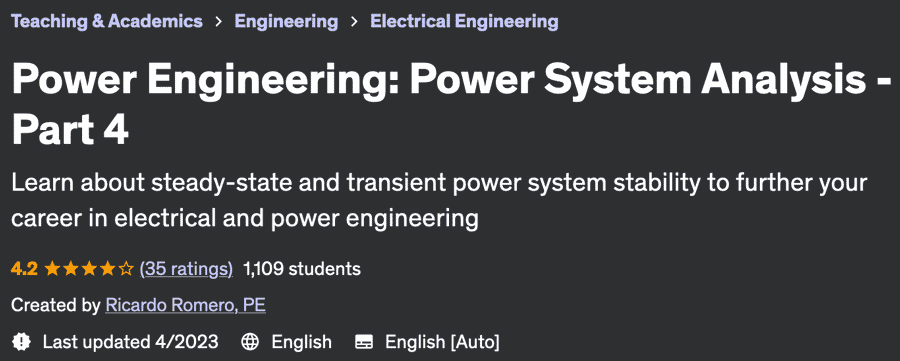 Pictures · Udemy — Power Engineering: Power System Analysis – Part 4 2020-11