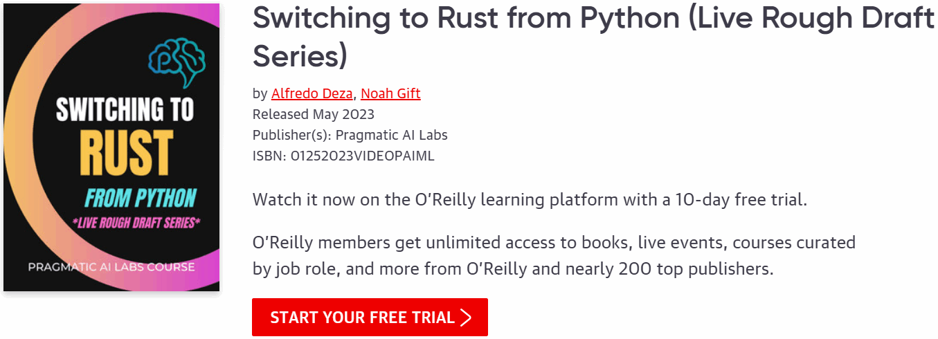 Pictures · Oreilly — Switching to Rust from Python (Live Rough Draft Series) 2023-12