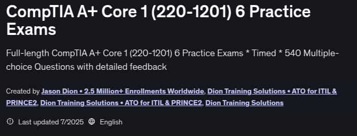 Pictures · Udemy — CompTIA A+ Core 1 (220-1201) 6 Practice Exams 2025-7