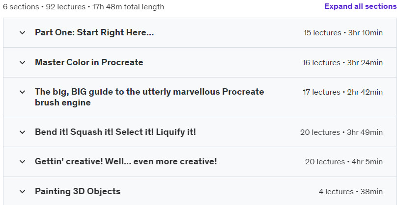 Course topics · Procreate: Solid Foundations 2021-12