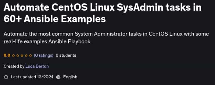 Pictures · Automate CentOS Linux SysAdmin tasks in 60+ Ansible Examples 2024-12