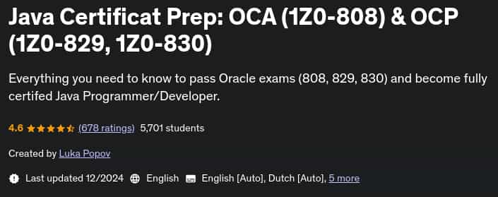 Pictures · Udemy — Java Certification Exam Prep: OCA (1Z0-808) & OCP (1Z0-829) 2024-12
