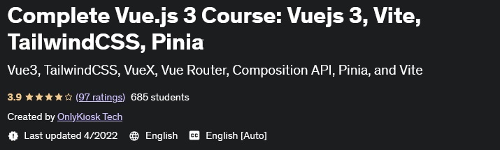 Pictures · Udemy — Complete Vue.js 3 Course: Vuejs 3, Vite, TailwindCSS, Pinia 2022-3