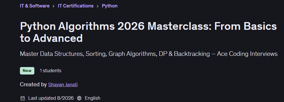 Pictures · Python Algorithms 2026 Masterclass: From Basics to Advanced 2026-8