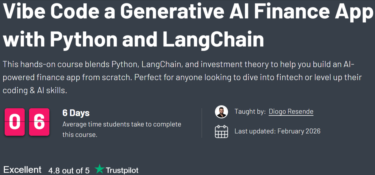 الصور · ZeroToMastery – Vibe Code a Generative AI التطبيق المالي مع Python لانغ تشين 2026-2