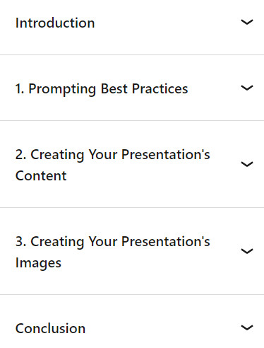 Course topics · LinkedIn — AI-Powered Presentations: Crafting Compelling PowerPoints with ChatGPT and Copilot 2024-7