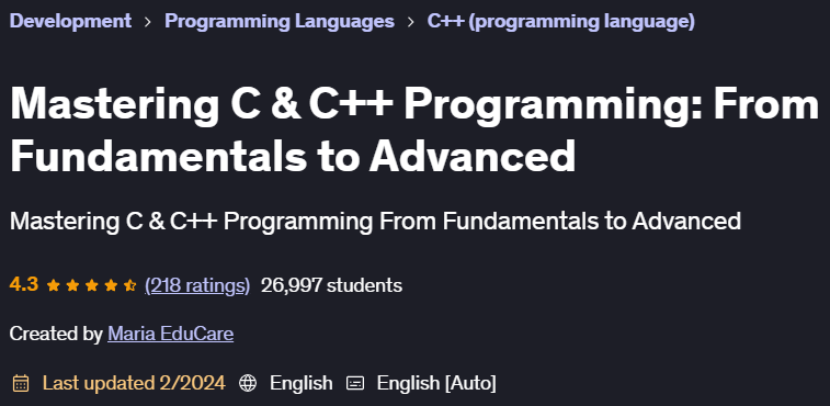 Pictures · Udemy — Mastering C & C++ Programming: From Fundamentals to Advanced 2024-2