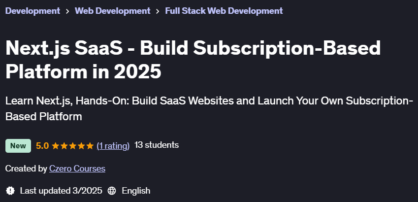 Pictures · Udemy — Next.js SaaS – Build Subscription-Based Platform in 2025 2025-1