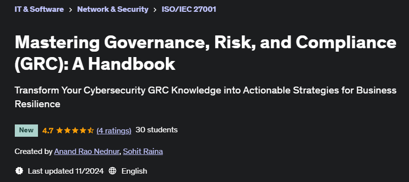 Pictures · Udemy — Mastering Governance, Risk, and Compliance (GRC): A Handbook 2024-11