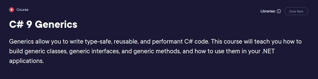 Pictures · Pluralsight — C# 9 Generics 2022-6