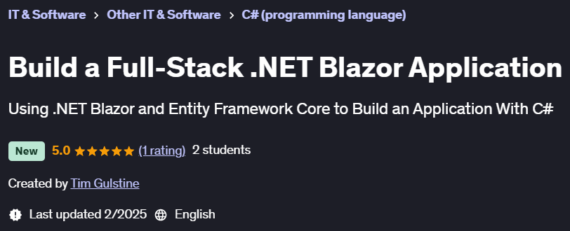 Pictures · Udemy — Build a Full-Stack .NET Blazor Application 2025-1