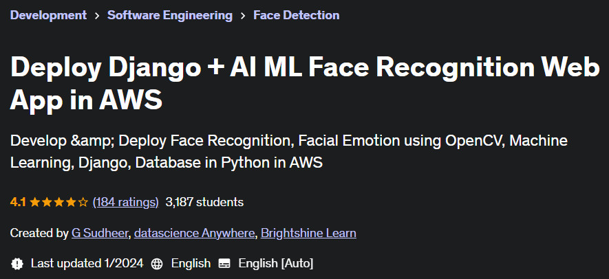 Pictures · Udemy — Deploy Django + AI ML Face Recognition Web App in AWS 2024-1