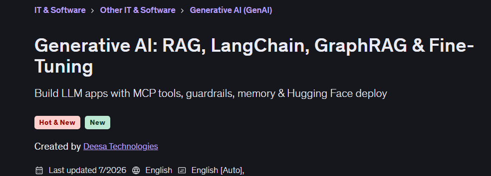 Pictures · Generative AI: RAG, LangChain, GraphRAG & Fine-Tuning 2026-7