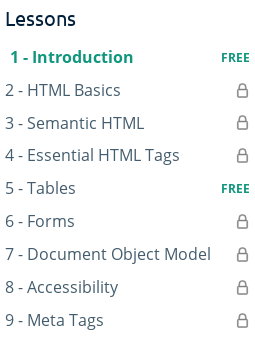 Course topics · AlgoExpert — HTML Crash Course 2022-3