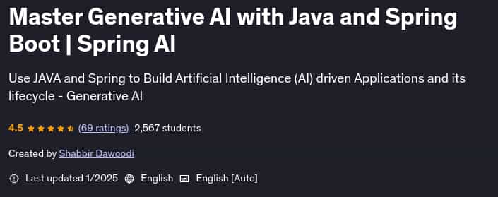 Pictures · Master Generative AI with Java and Spring Boot | Spring AI 2025-1