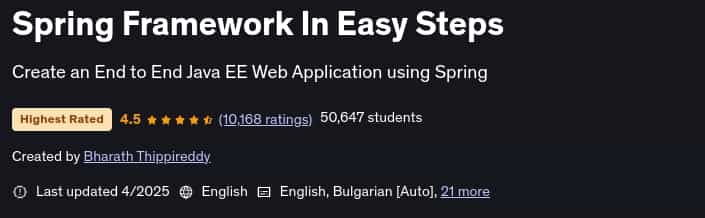Pictures · Udemy — Spring Framework In Easy Steps 2025-4