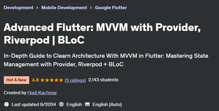 Pictures · Advanced Flutter: MVVM with Provider, Riverpod | BLoC 2024-8