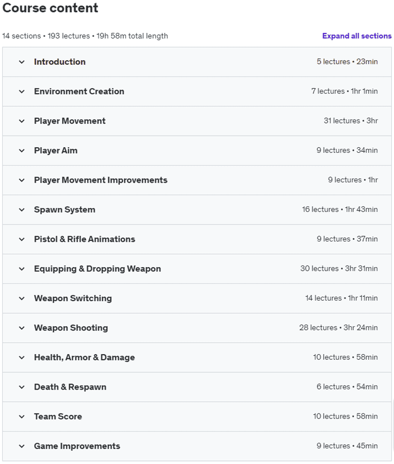 Course topics · Unreal Engine 5 Blueprints: Multiplayer Shooter (FPS) (2023) 2023-6