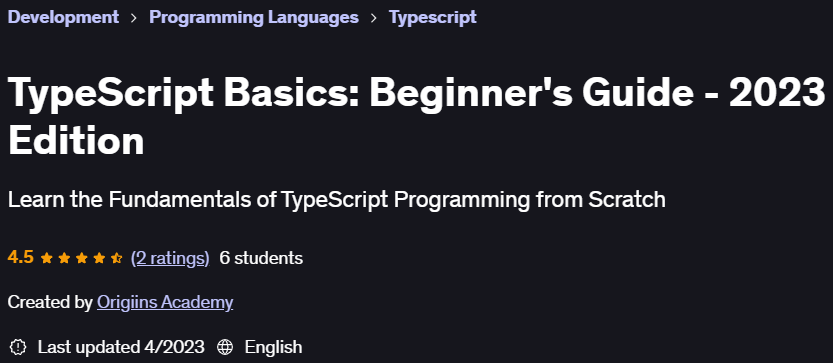 Pictures · Udemy — TypeScript Basics: Beginner’s Guide – 2023 Edition 2023-4