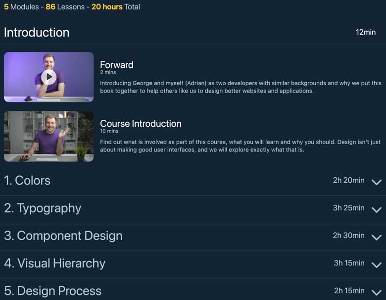 Course topics · Enhance UI — Design for Developers 2023-8