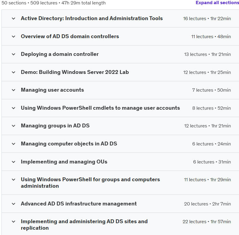 강좌 주제 · 활성 디렉토리 및 Windows 서버 40+ 실험실과 함께 한 시간 2024-3