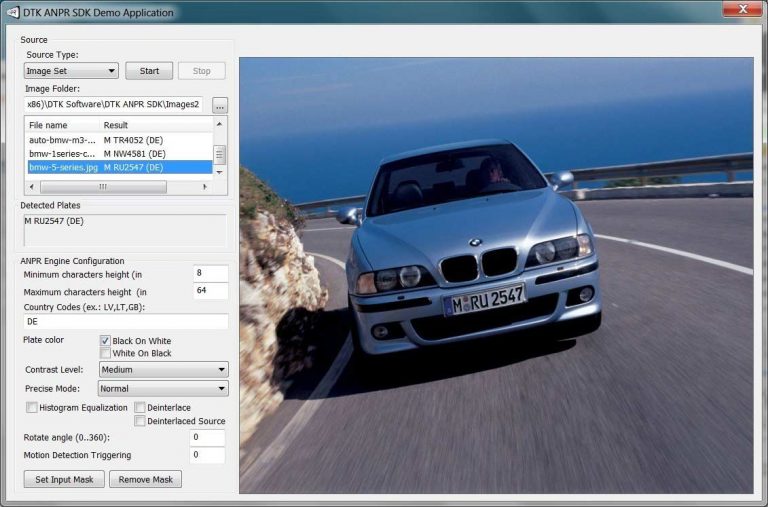 Pictures · DTK Software License Plate Recognition SDK 4.2.119