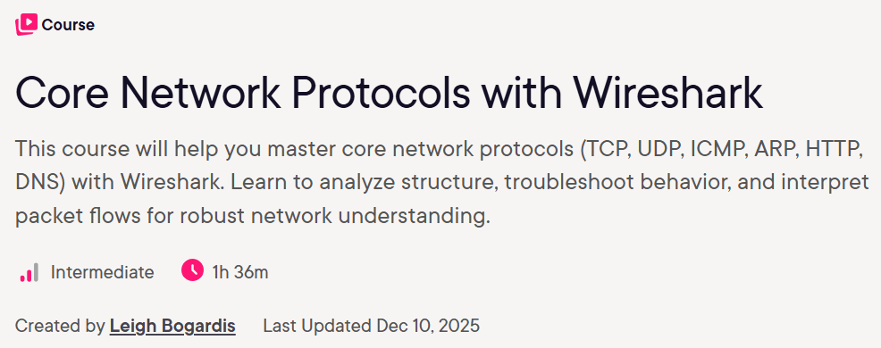 चित्र · Wireshark के साथ Core Network Protocols 2025-12