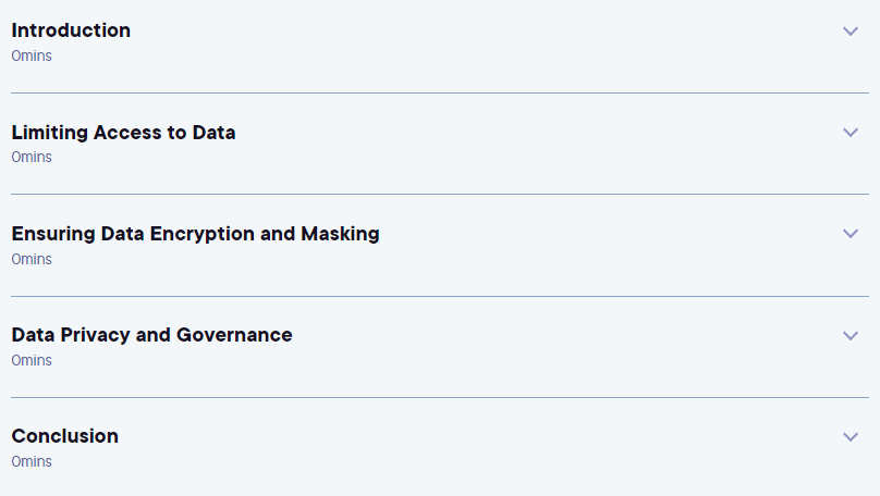 Course topics · Pluralsight — AWS Certified Data Engineer – Associate (DEA-C01): Data Security and Governance 2024-7