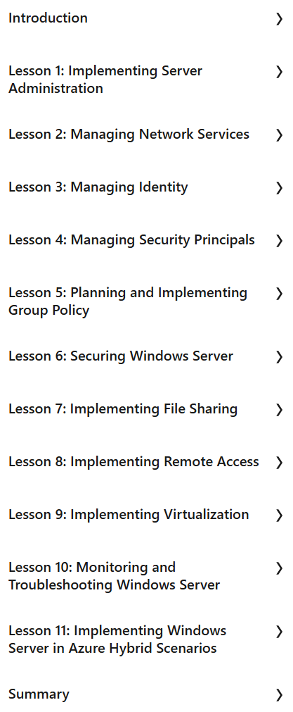 موضوعات الدورة · دليل كامل لإدارة Windows مستخدمي Microsoft Press 2025-2