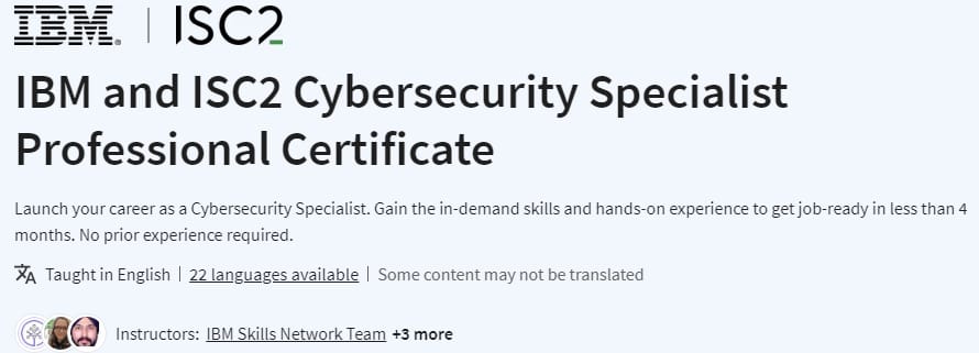 Pictures · Coursera — IBM and ISC2 Cybersecurity Specialist Professional Certificate 2024-4